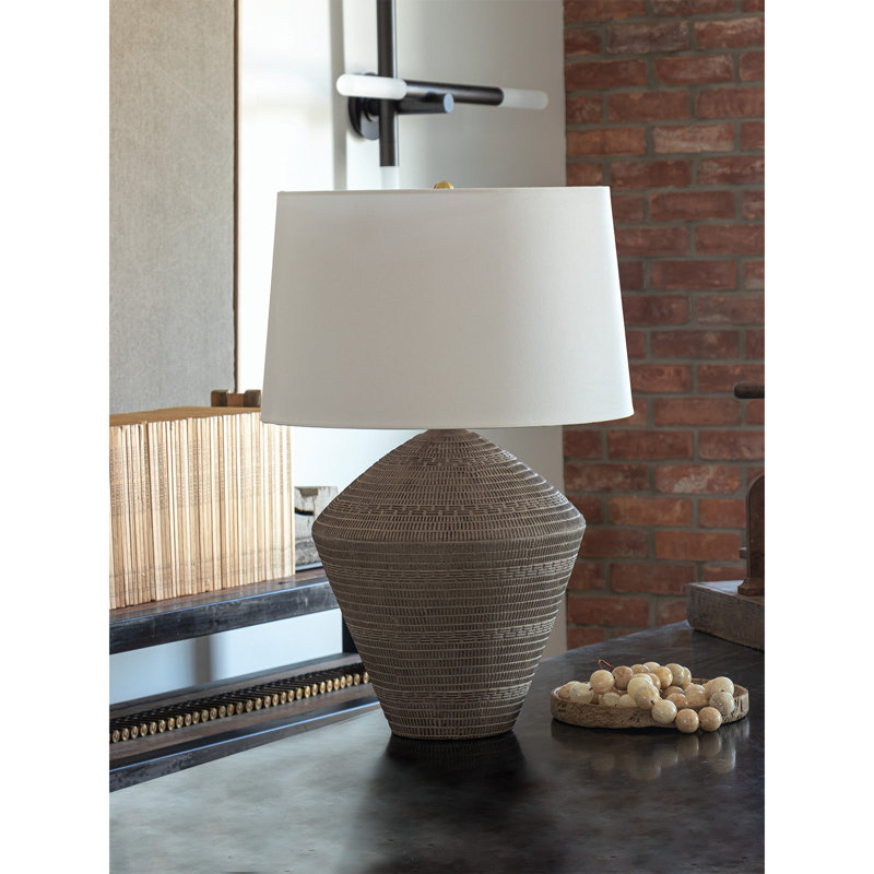 Lampe de table en céramique Soren, Brun