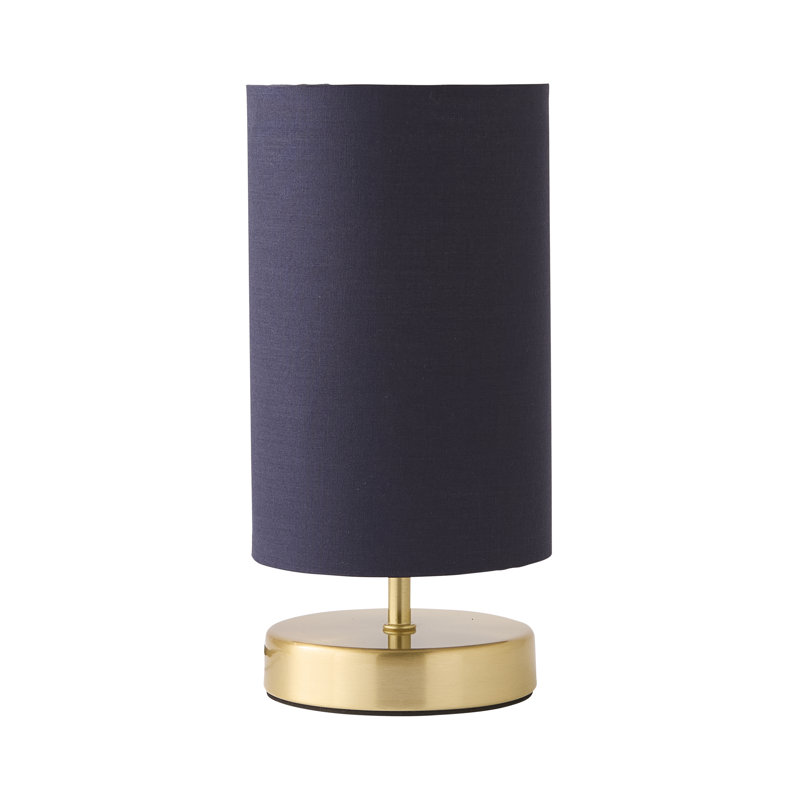 Romica Metal Table Lamp, No, Navy, Brushed Gold