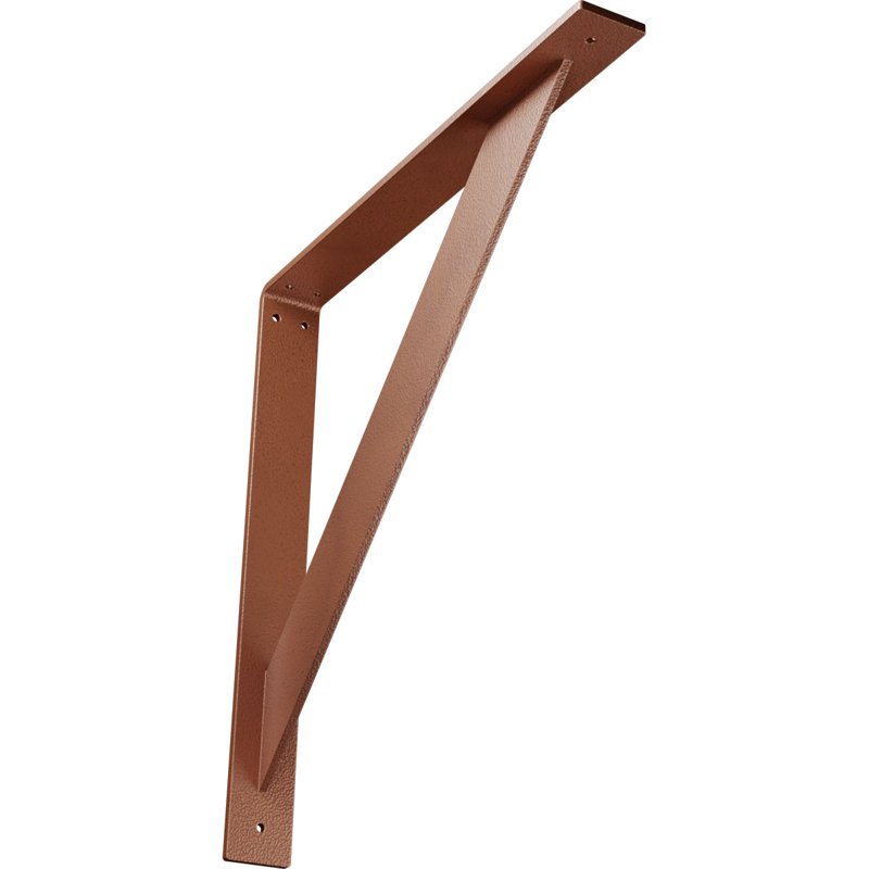 Support traditionnel en acier, H 18 po x l 2 po x P 18 po, Cuivre martelé