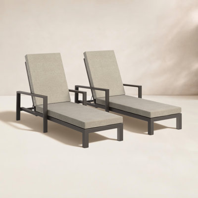 Hoyt 35'' Outdoor Metal Chaise Lounge