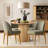 5-Piece Oak Veneer Dining Set with 42" Round Table & 4 Linen Chairs-101096145
