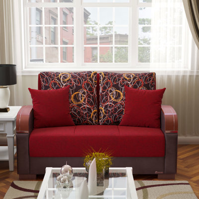 Upholstered Storage , Red - Functional For Small Homes 600 Lbs Weight Support, 38.41" Product Height, Turkish Made Convertible With Storage, Comfortable Lounging 42.03" Width, 160 Lb Package Weight,