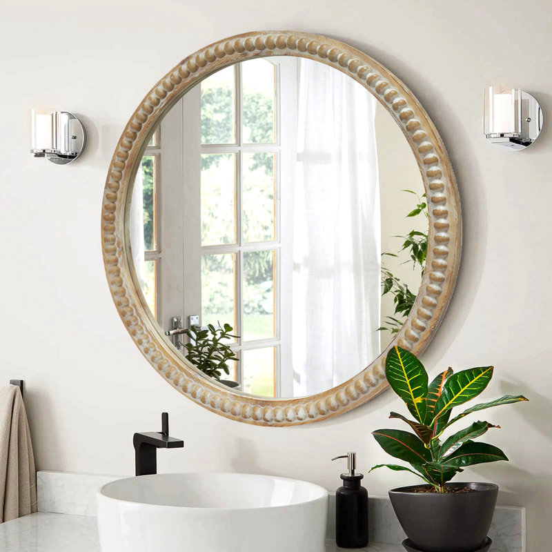 Miroir rond mural, 27,56 po x 27,56 po