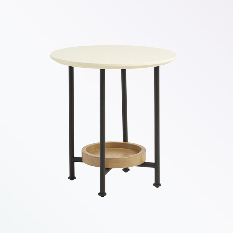Round End Table with open storage
