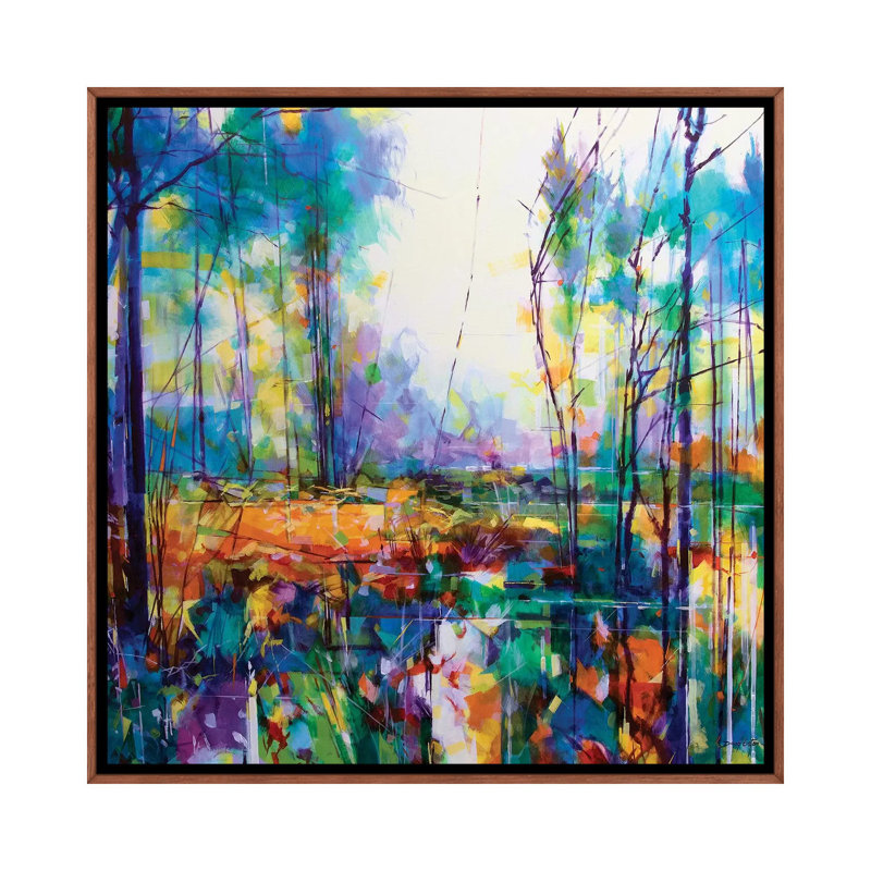 Meadowcliff Mayhem by Doug Eaton - Painting on Canvas, 66.04 cm H x 66.04 cm W, Classic Brown Wood Framed