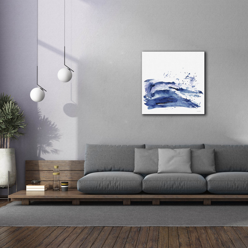 "Coastal Splash" 1 pi par Mercedes Lopez, art mural sur toile 18 "x 18", H 37 po x l 37 po x P 1,5 po