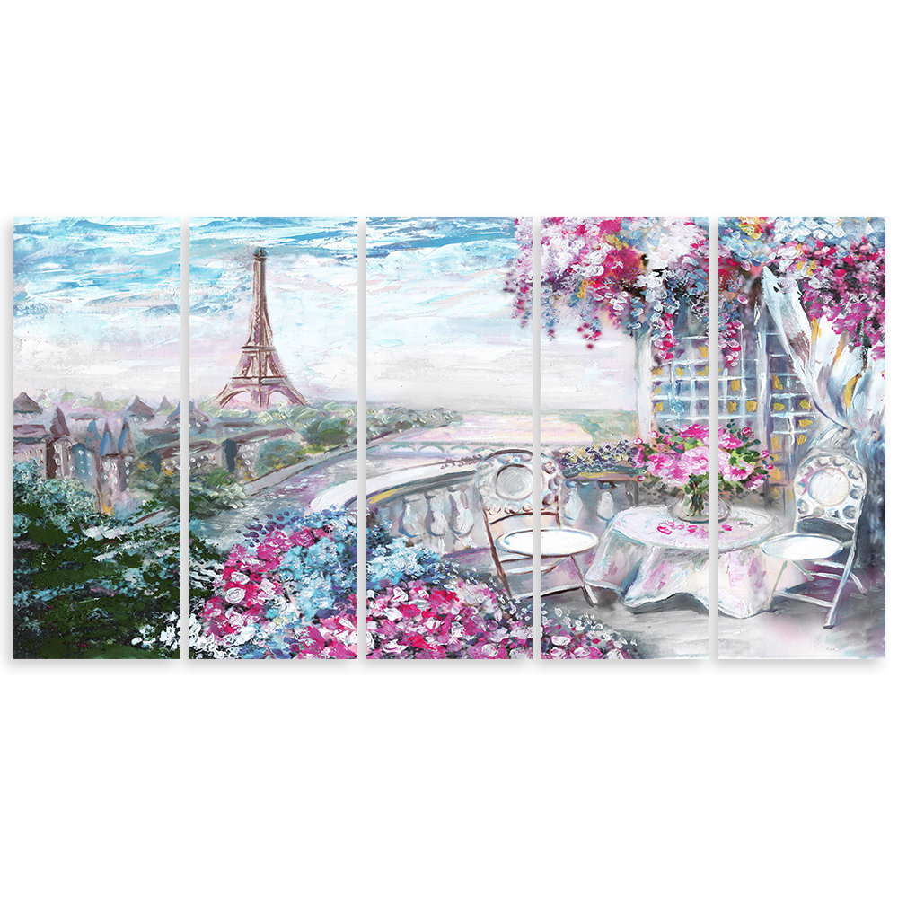 Leinwandbild Paris Eiffel Tower - Landscape - Pastel