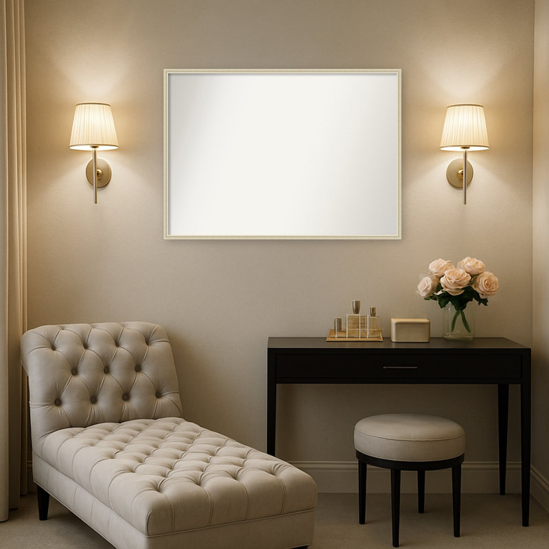 Miroir mural de salle de bain Phoebe, L 39 po x H 28 po, Argent Edith