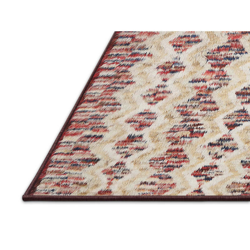 Tapis contemporain brun / crème, Rectangle 6 pi x 9 pi