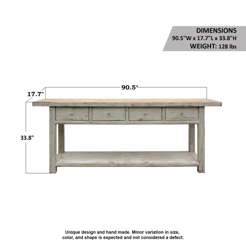 Defranco 91'' W Solid Wood Console Table