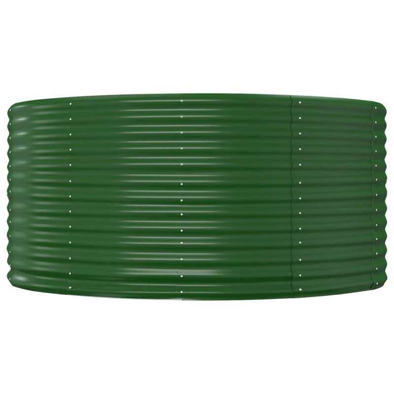 Garden Raised Bed Powder-coated Steel, Green, 140 x 140 x 68 cm