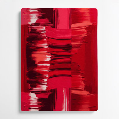 Abstract Color Field 18 Red Metal Wall Art