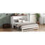 Armoire de lit grand avec rangement, rangement, blanc - noyer, pour les soirées pyjama dans les petits espaces, bureau à domicile et rangement en noyer massif-1233743609