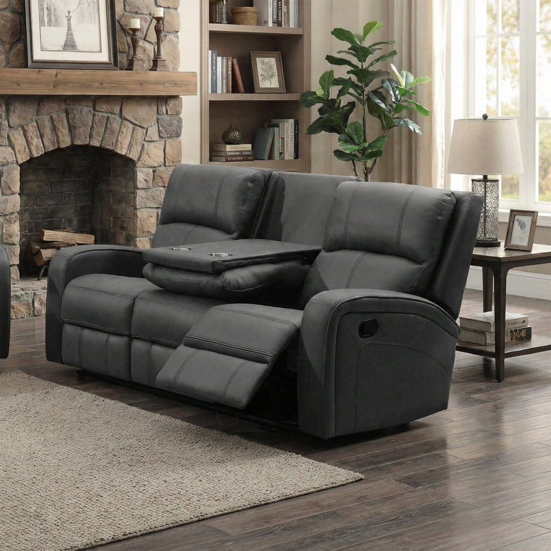 Champlin 3 Seater Reclining Sofa, Grey