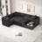 108.6" U-Shaped Sectional Sofa Bed With USB Ports, Power Sockets, Three Pillows