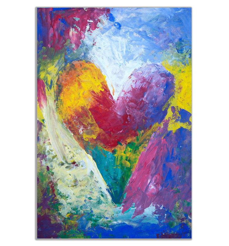 Heart - Wrapped Canvas Painting, 31cm H x 20cm W