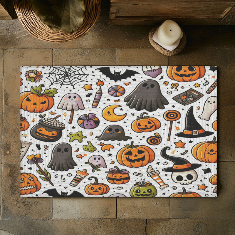 Tapis tressé Spooky Smiles, Rectangulaire 3 pi x 5 pi