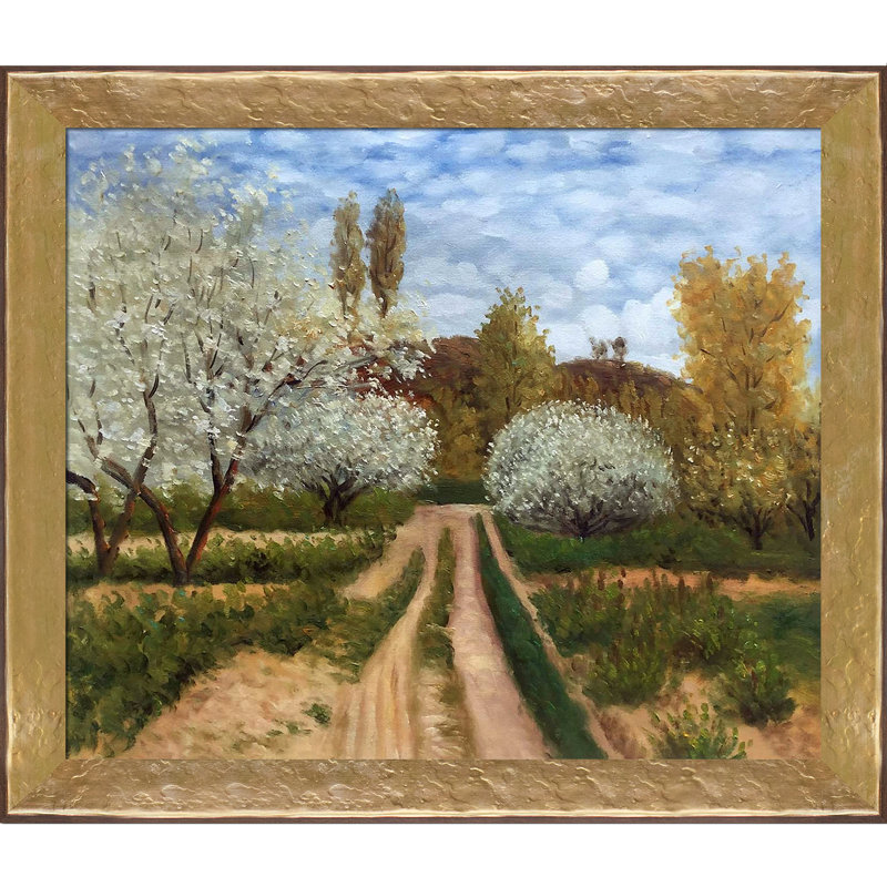 «Trees in Bloom» par Claude Monet - reproduction d'art sur toile encadrée, H 24 po x l 28 po x P 2 po, Perle de Vérone