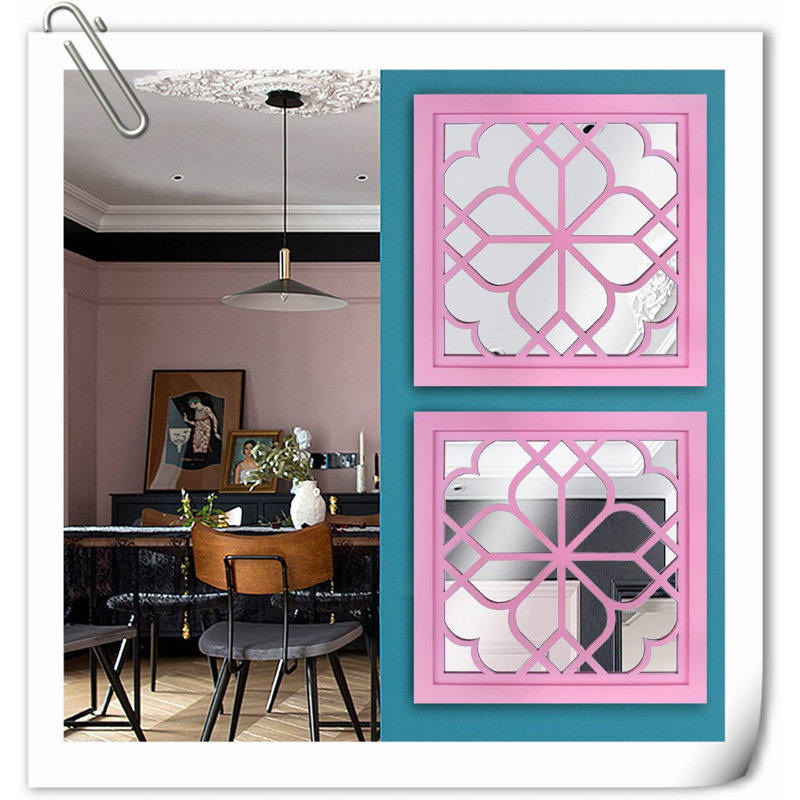 Ensemble de 2 décorations murales, H 1 po x l 12 po x P 12 po, Rose