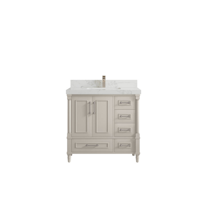 Aberdeen X P 22 po Meuble-lavabo central D Calacatta Nuvo Quartz