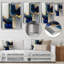 Décoration murale abstraite géométrique en forme de marbre doré et bleu I - Animaux-87838584