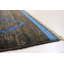 Tapis unique en laine noué à la main noir / bleu / rose 6 pi 7 po x 9 pi années 2010 Anell