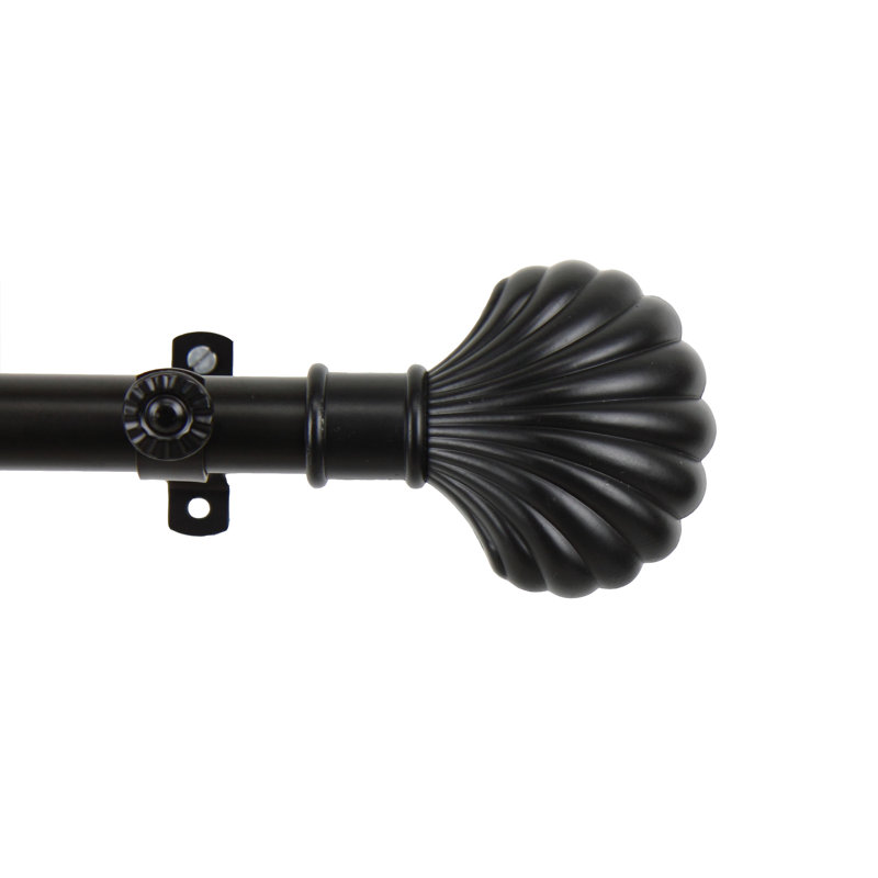 Tringle à rideaux simple réglable 0,75 "Sayers, 28 po à 48 po, Noir