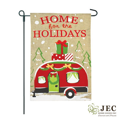 Double Sided 18'' H x 12.5'' W Burlap Christmas Flag Set