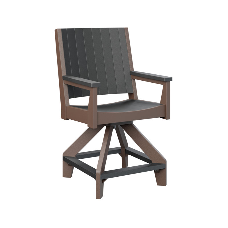 Chaise de comptoir pivotante Berlin, Chocolat / Brun, Noir