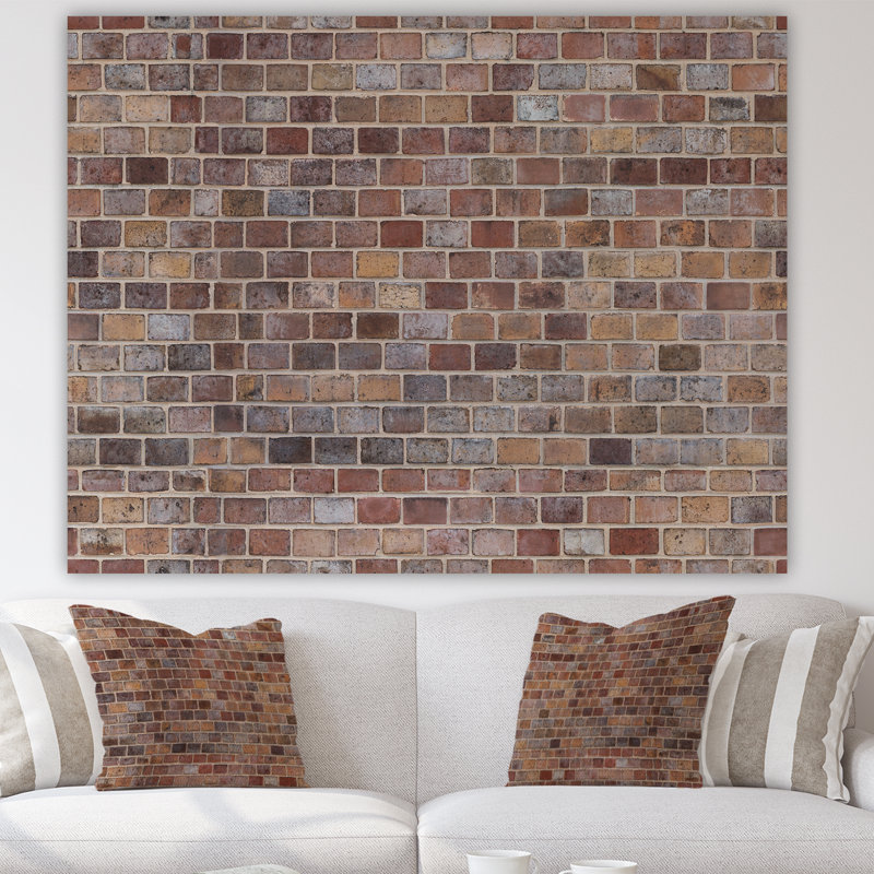 « Red Brick Walltexture »-impression sur toile, H 12 po x l 20 po x p 1 po