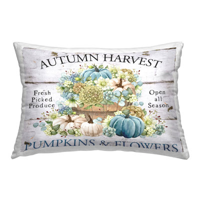 Coussin décoratif imprimé citrouilles et fleurs par Creatif Belle