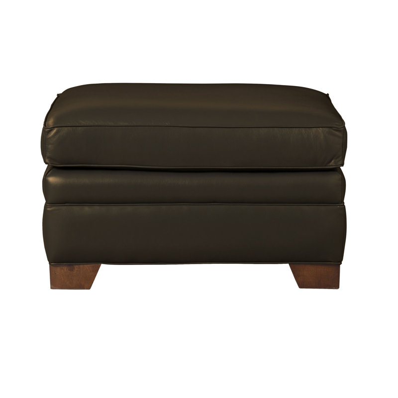 Vidonia Ottoman, Dark Brown Genuine Leather