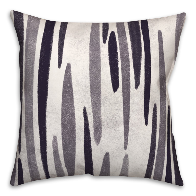 Striped Outdoor Reversible Throw Pillow, Navy