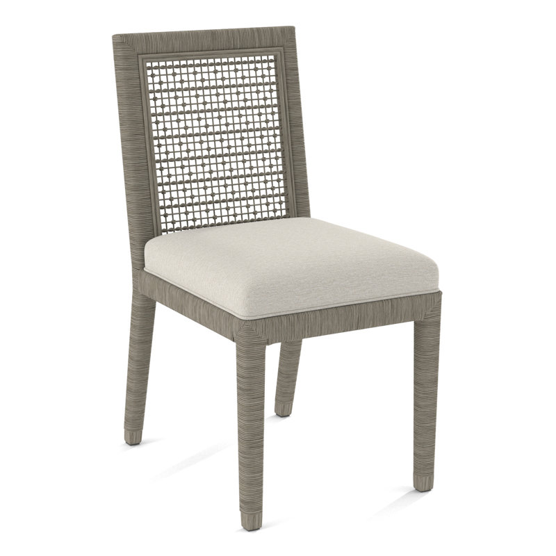 Chaise d'appoint Glinda, Pierre de foyer, Tissu performance blanc 0851-94