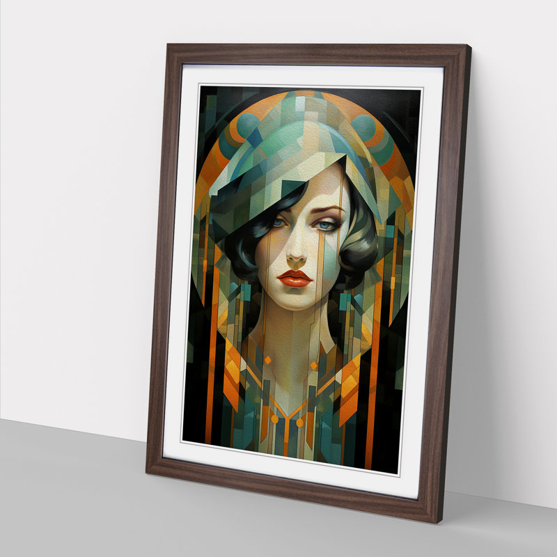 Single Picture Frame Print on Wood, 64cm H x 46cm W, Walnut Framed