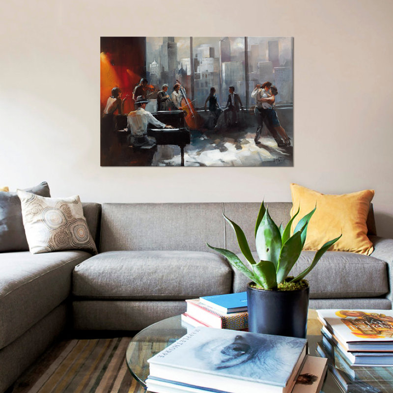 «Room With A View II», reproduction sur toile, H 12 po x l 18 po x P 1,5 po, Pas de tapis, Papier d'art encadré noir