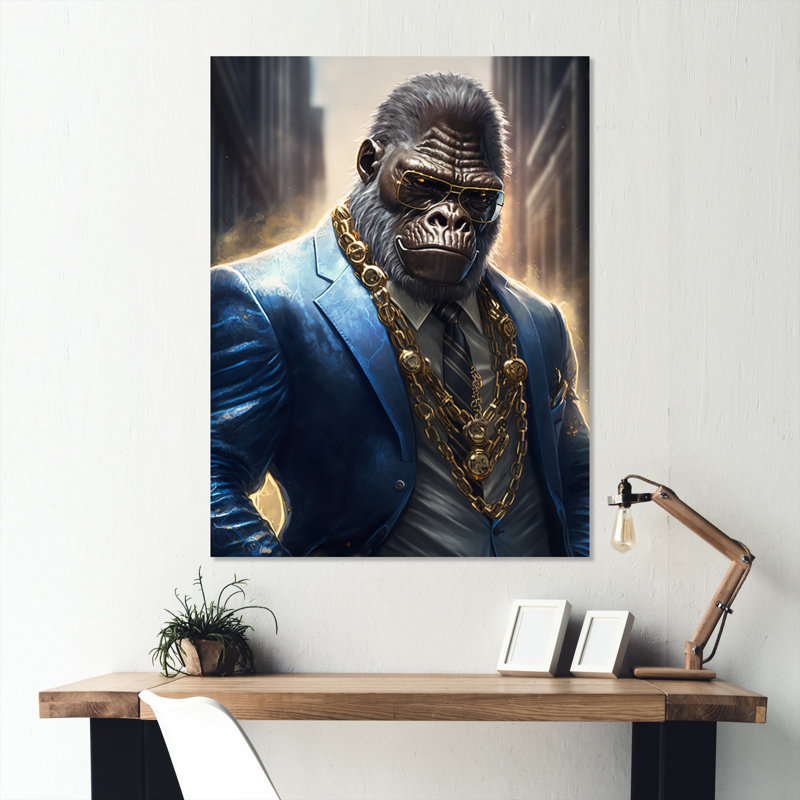 «Gangster Gorilla II», reproduction sur toile tendue, L 30 po x H 40 po