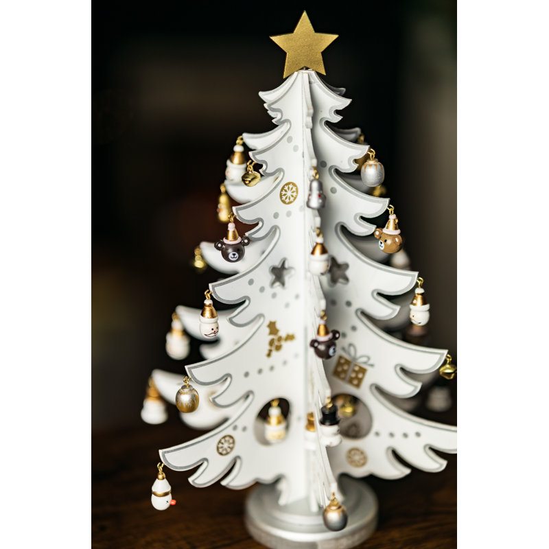 Christmas Tabletop Tree, Silver/White 