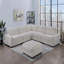 Fauteuil sans accoudoirs en velours côtelé beige