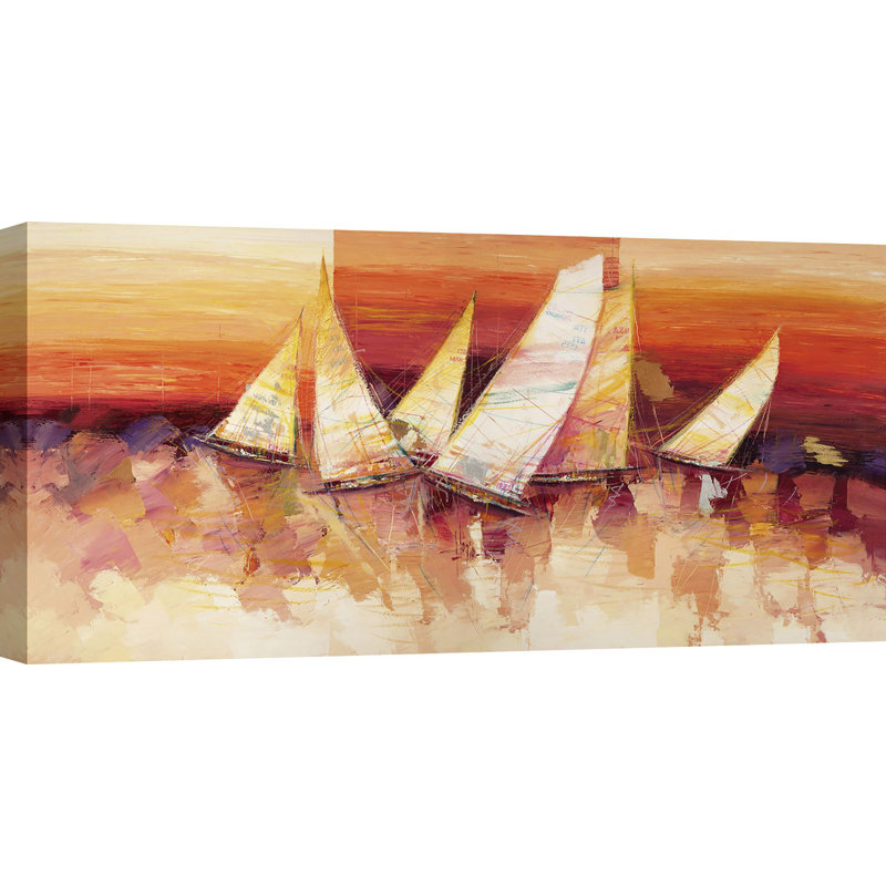 Sailing To The Horizon by Luigi Florio - Wrapped Canvas Painting, 35cm H x 70cm W x 4cm D