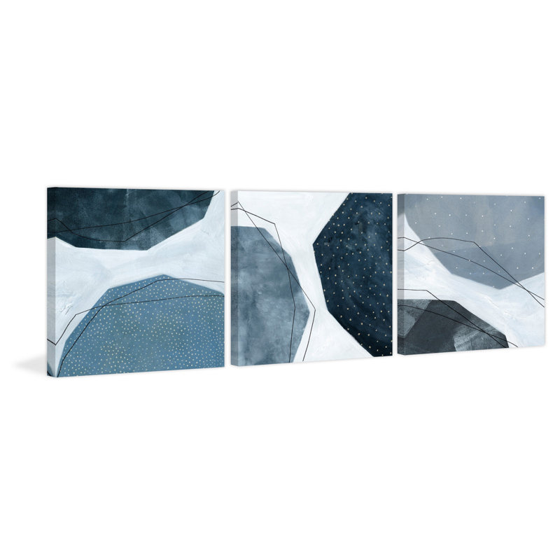 Adjacent Abstraction VI by Marmont Hill - 3 Piece Wrapped Canvas Painting