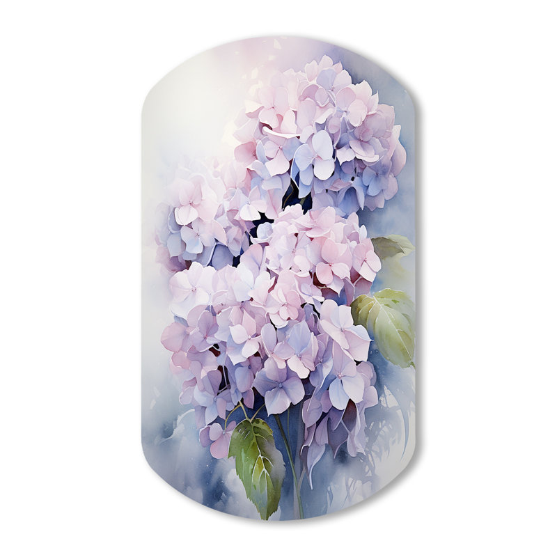 Glaser - hortensia cylindrique, art mural, sculpture murale asymétrique en métal, H 31 po x l 19 po