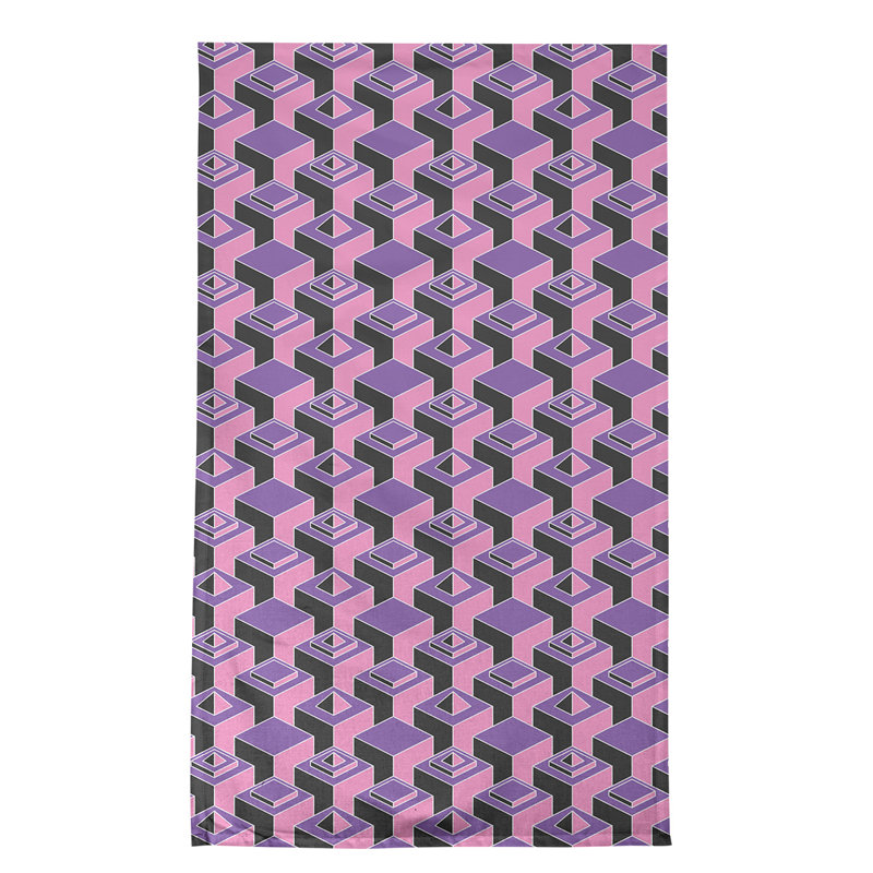 Patricia Geoffrey Tea Towel Kitchen Towel, Pink/Purple/Black, Poly Twill