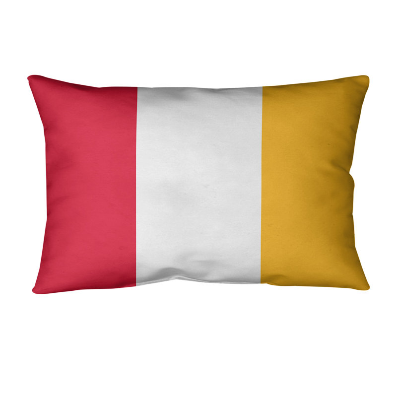 Housse de coussin lombaire Atlanta, Cramoisi Alabama foncé/ jaune, Kansas