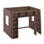 Grand lit mezzanine en bois avec armoires et tablettes, conception moderne peu encombrante-694224525