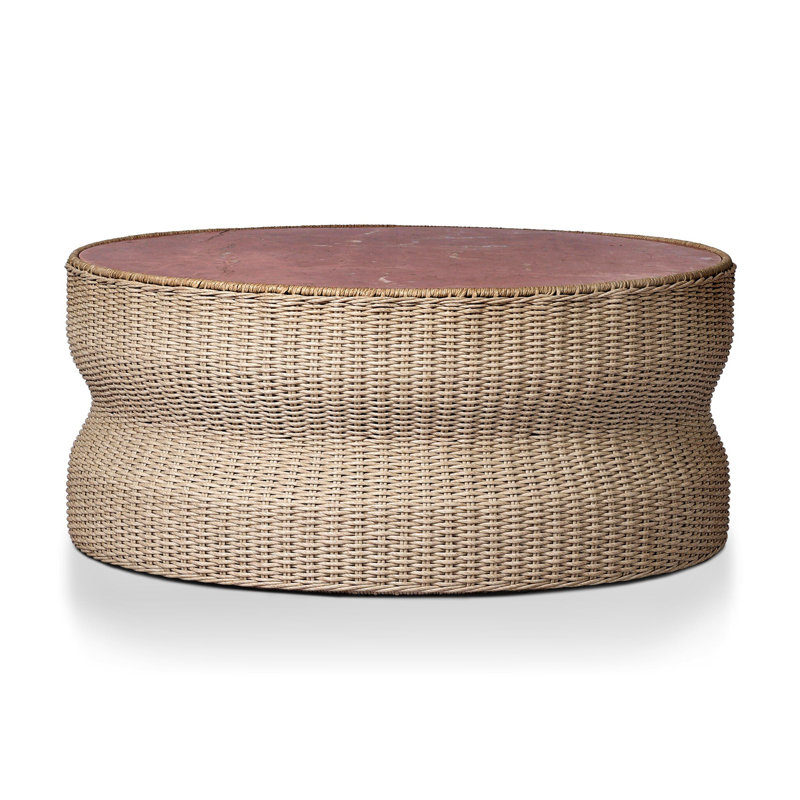 Brixby Outdoor Round Coffee Table, Desert Marble