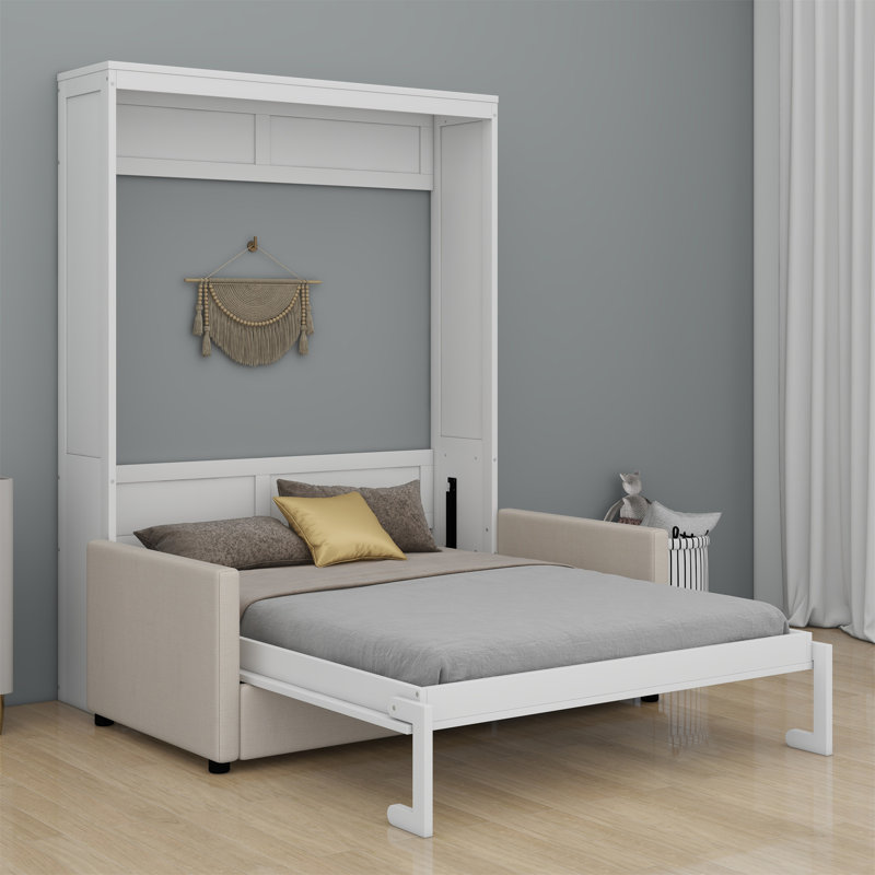 Lit escamotable mural Murphy avec coussin, Blanc