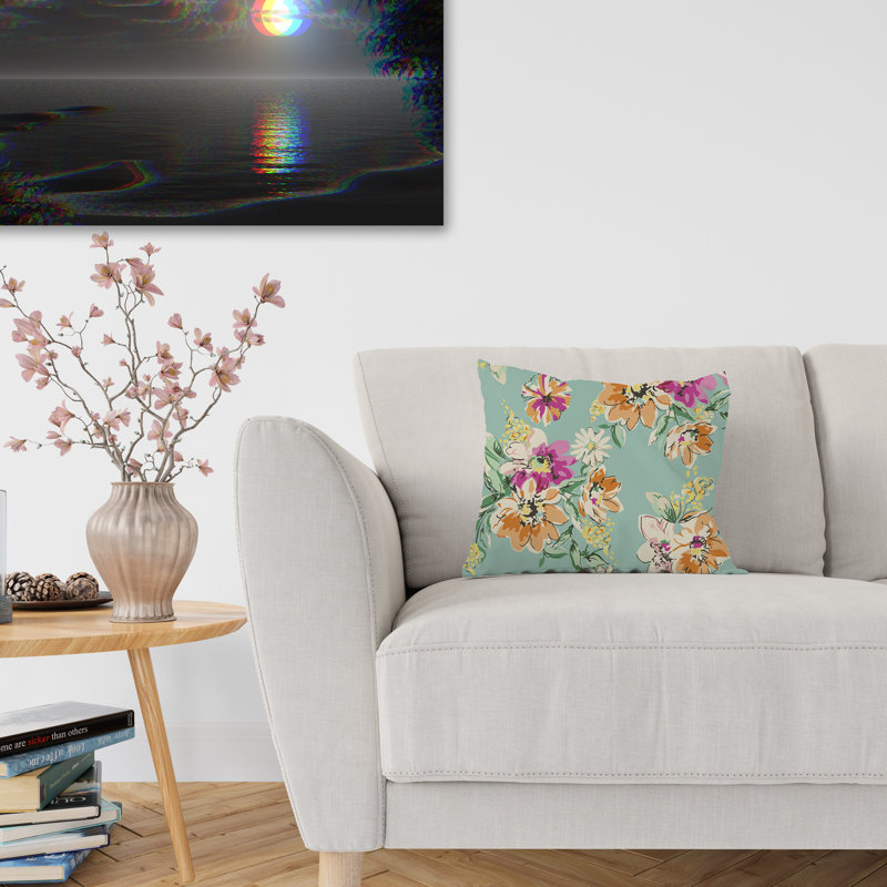 Housse et insert de coussin d'extérieur carré Blooming, 26 po x 26 po