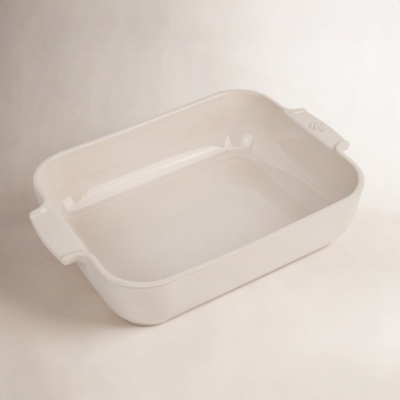 Peugeot Appolia Rectangular Ceramic Baking Dish, Ecru, 2.5'' H x 12.5" L x 8" W