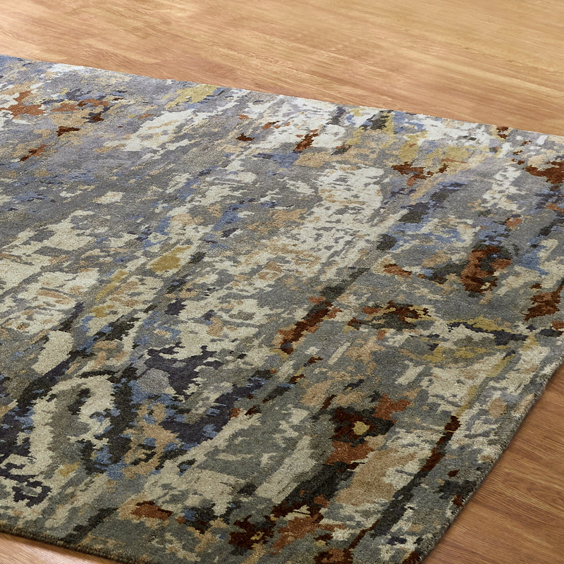 Simah Wool Camouflage Area Rug, Rectangle 10' x 14'